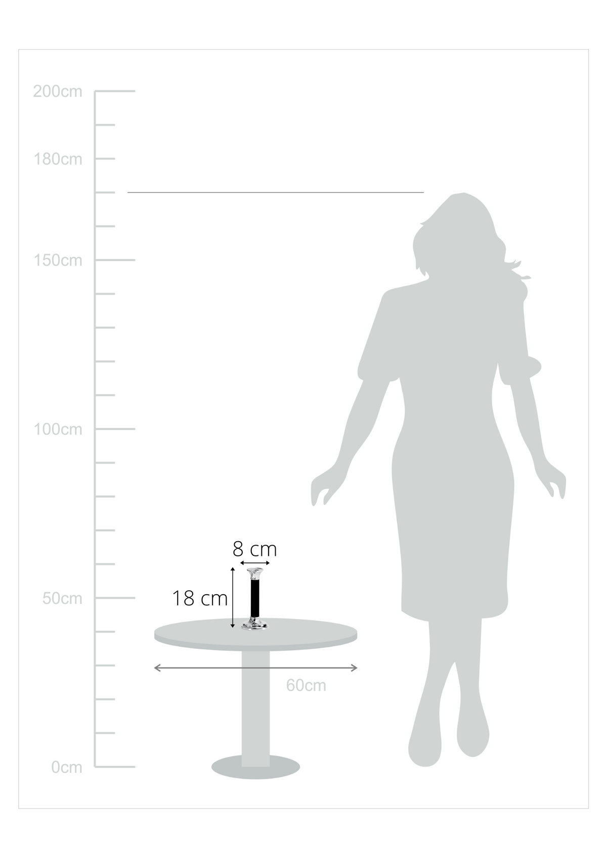 Kerzenleuchter versilbert – 18 cm, Rund