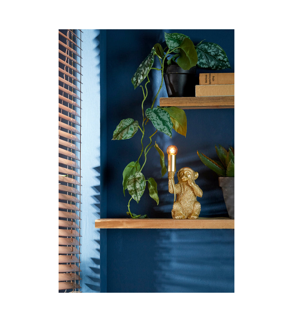 Tischlampe Affe – Gold, Mittel