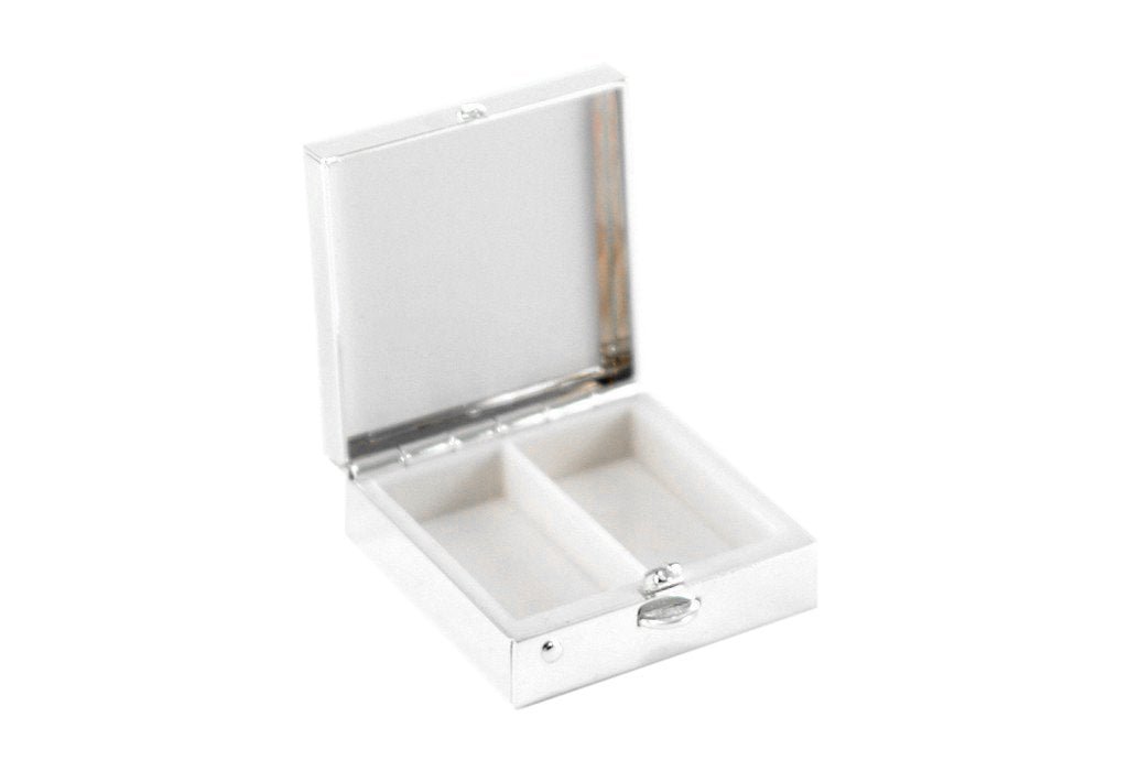 Pillendose Quadratisch - Verchromt