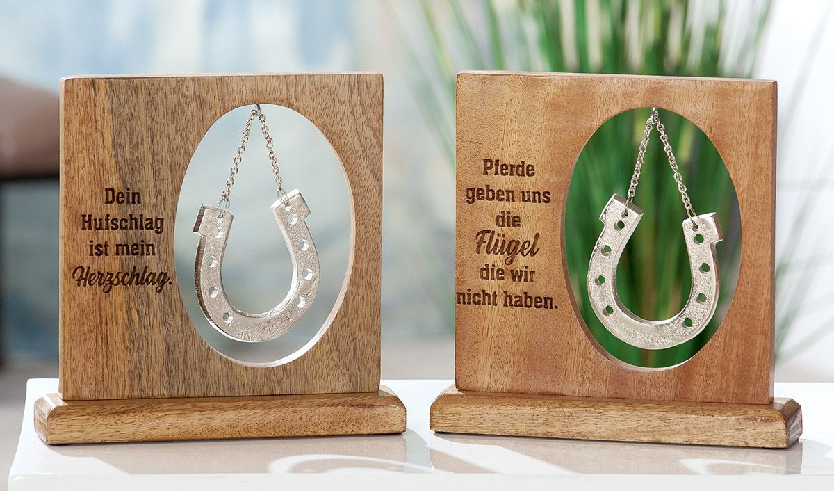 Holz Rahmen mit Botschaft "Pferd"