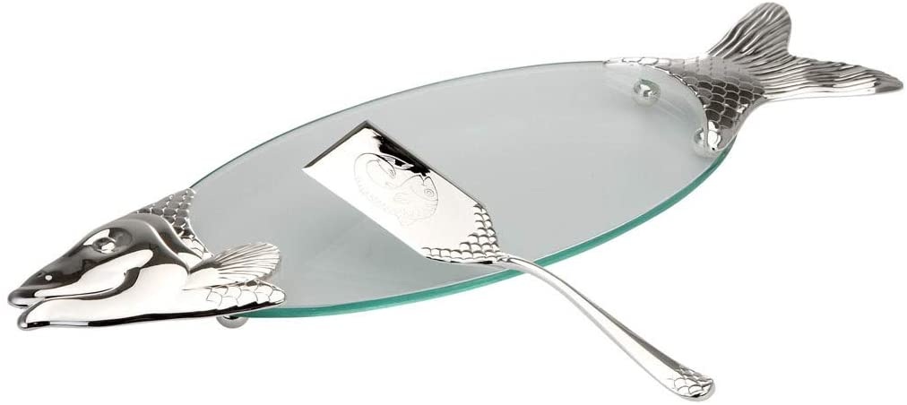 Fischplatte mit Heber - Versilbert