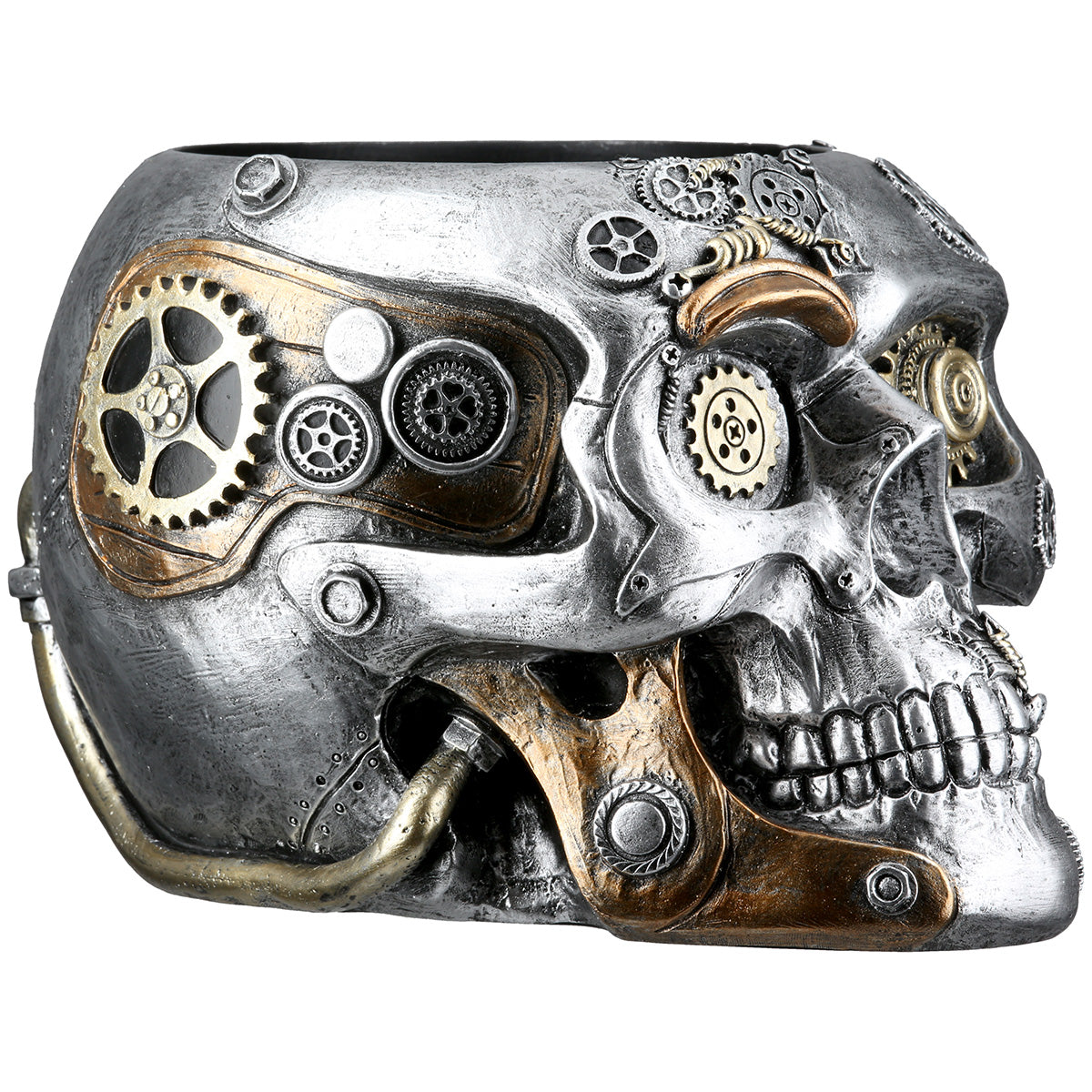 Steampunk Dekoration – Blumentopf Schädel