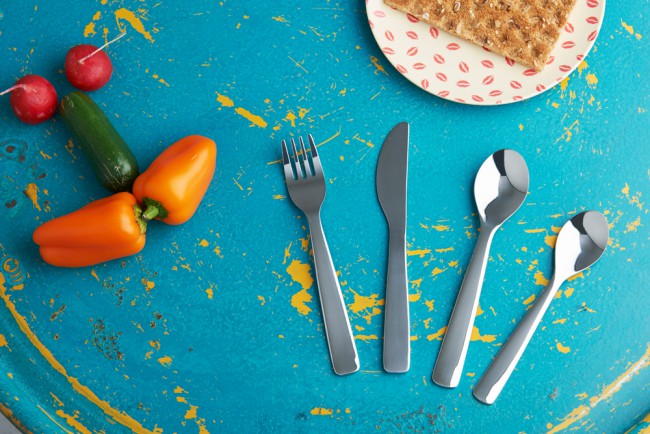 Kinderbesteck 4-teilig – Ohne Gravur, Glatt