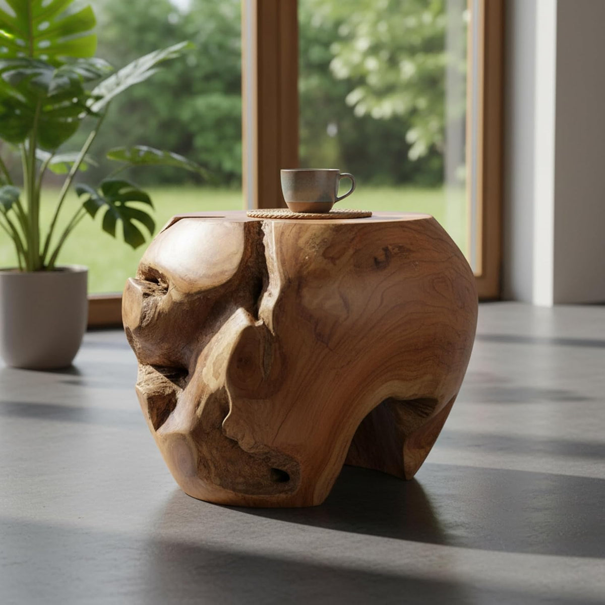 Teakholz Hocker rund – Ansicht 2