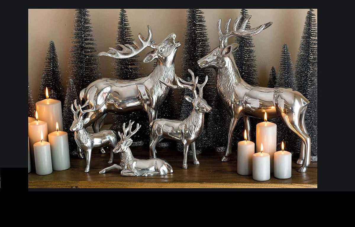 Metallfigur Hirsch – stehend, röhrend