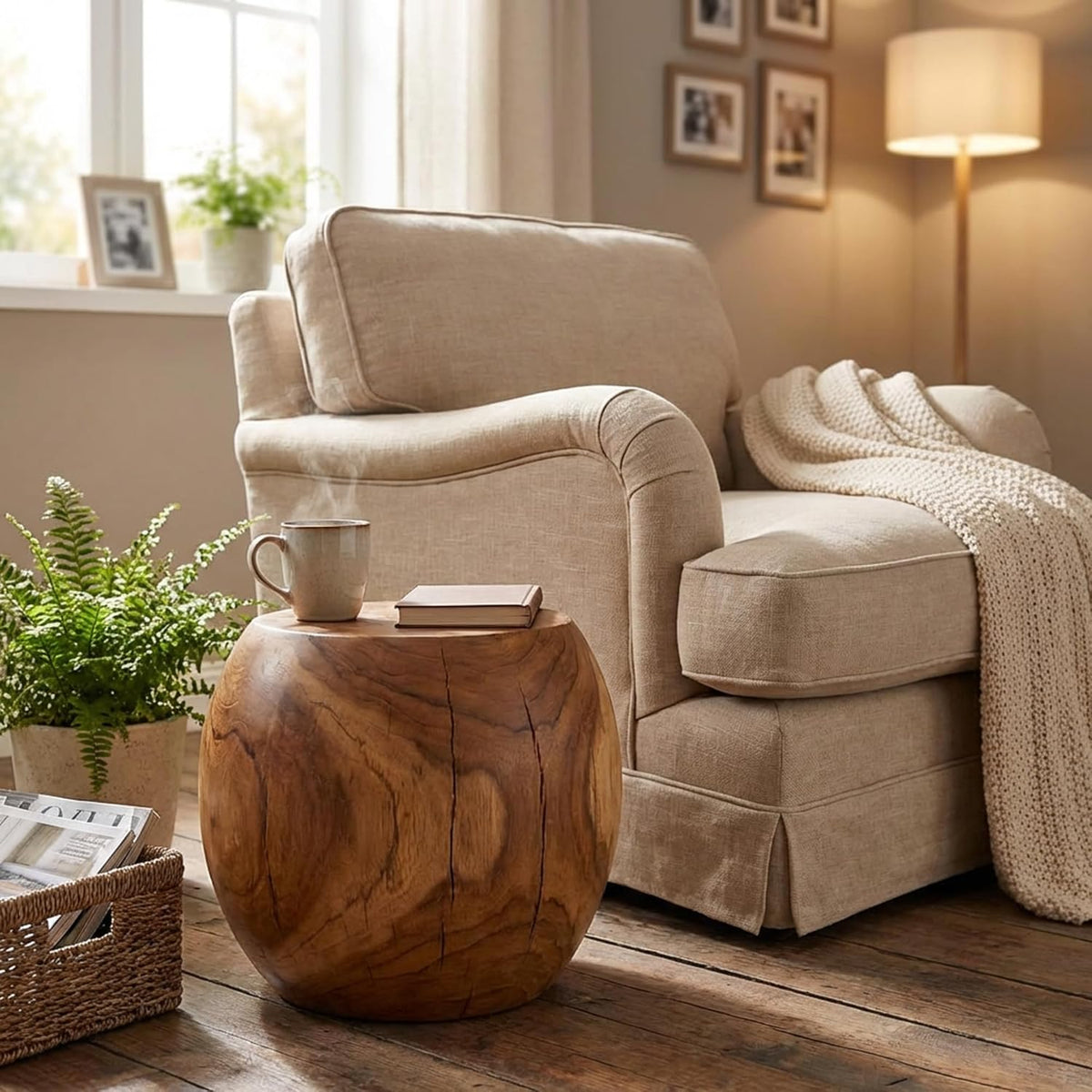 Teakholz Hocker rund – Ansicht 9