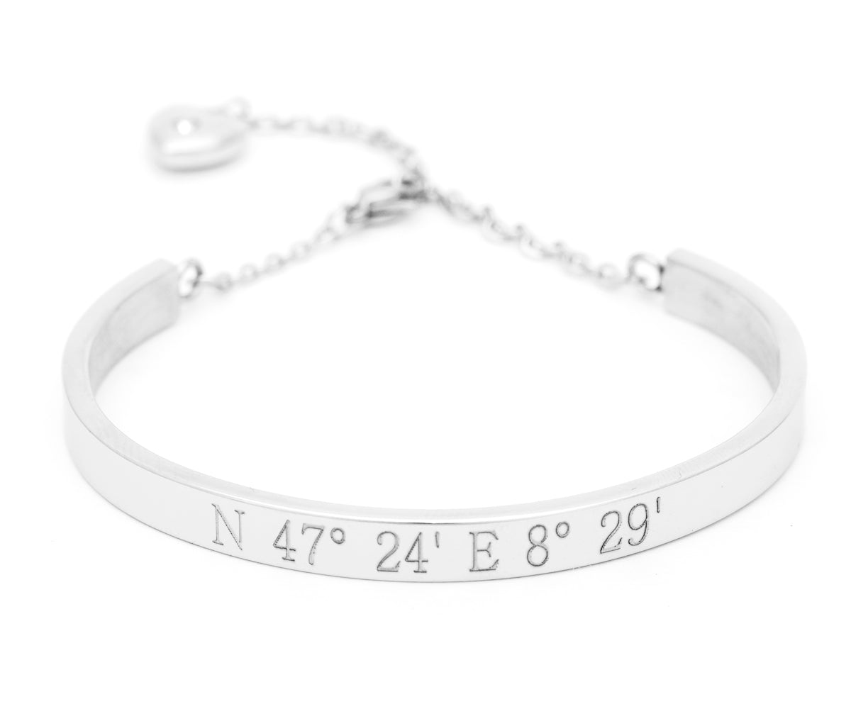 Edelstahl Armband mit Gravur – Mit Gravur, Armreif, Modell 1