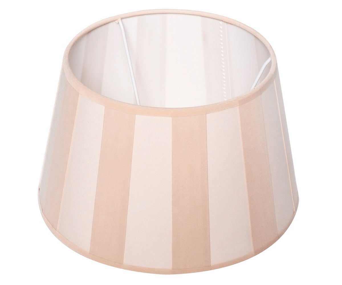 Lampenschirm gestreift – Beige - Creme, rund - 20x15x12 cm