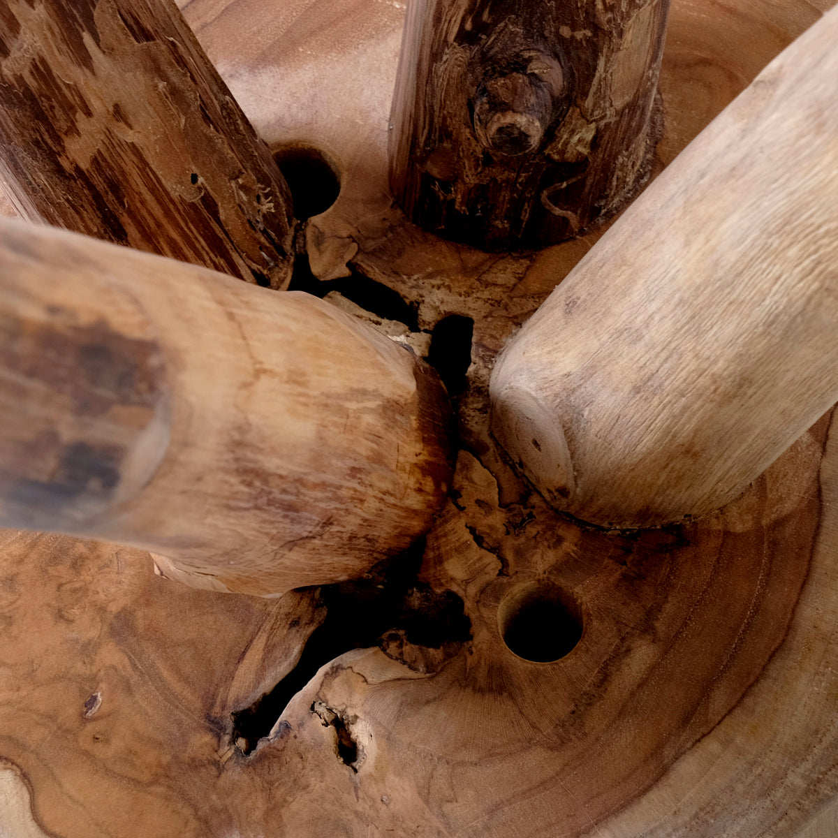 Teakholz Hocker – Ansicht 5