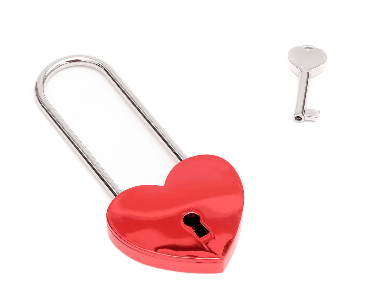 Liebesschloss Herz Rot Silber – Ansicht 3