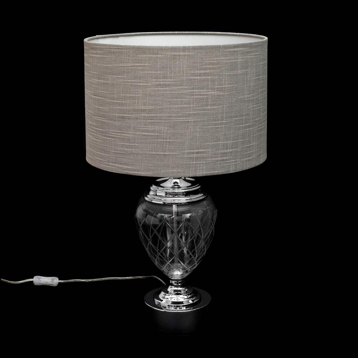 Tischlampe Metall mit geschliffenem Glas – Ansicht 5