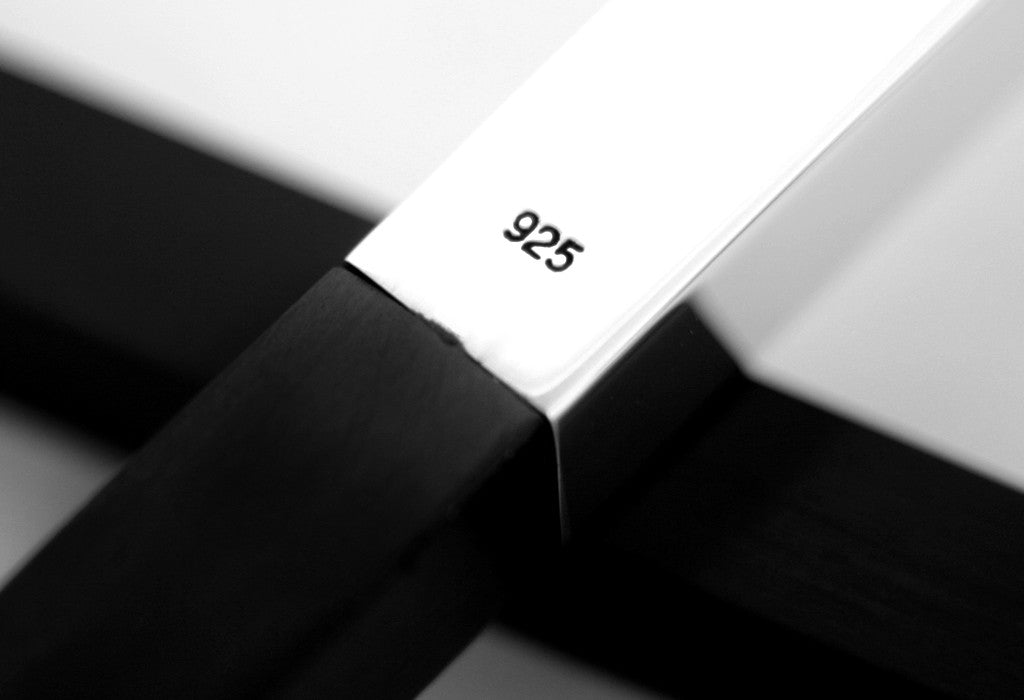 Sushi Stäbchen aus Ebenholz + 925er Sterlingsilber – Ansicht 3
