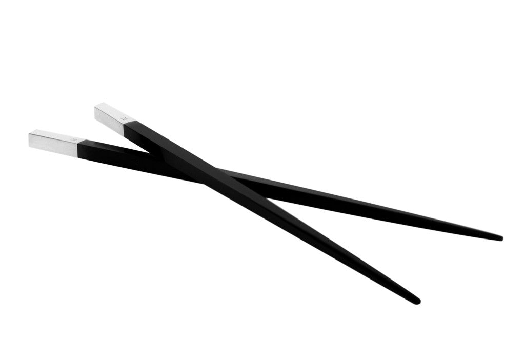 Sushi Stäbchen aus Ebenholz + 925er Sterlingsilber – Ansicht 2