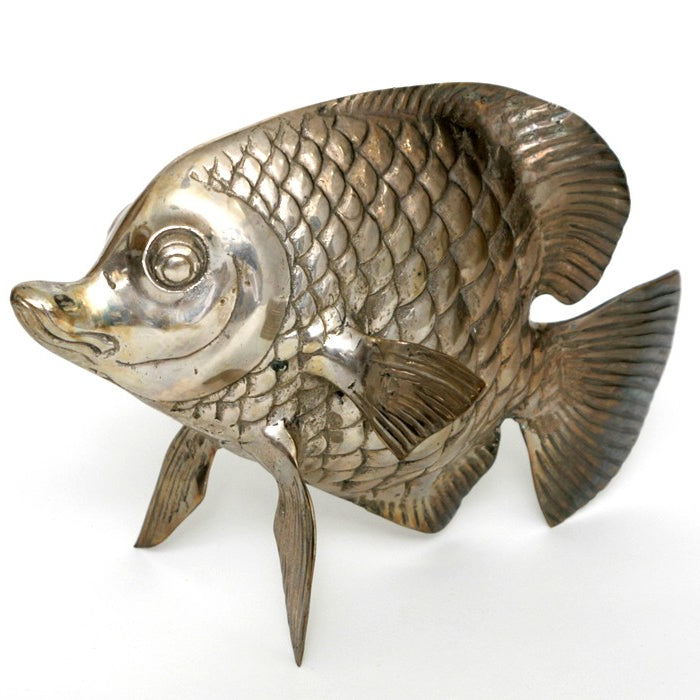 Fisch Deko - Versilbert – spitzes Fischmaul