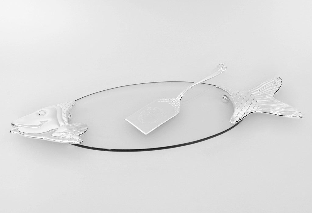 Fischplatte mit Heber - Versilbert – Ansicht 5