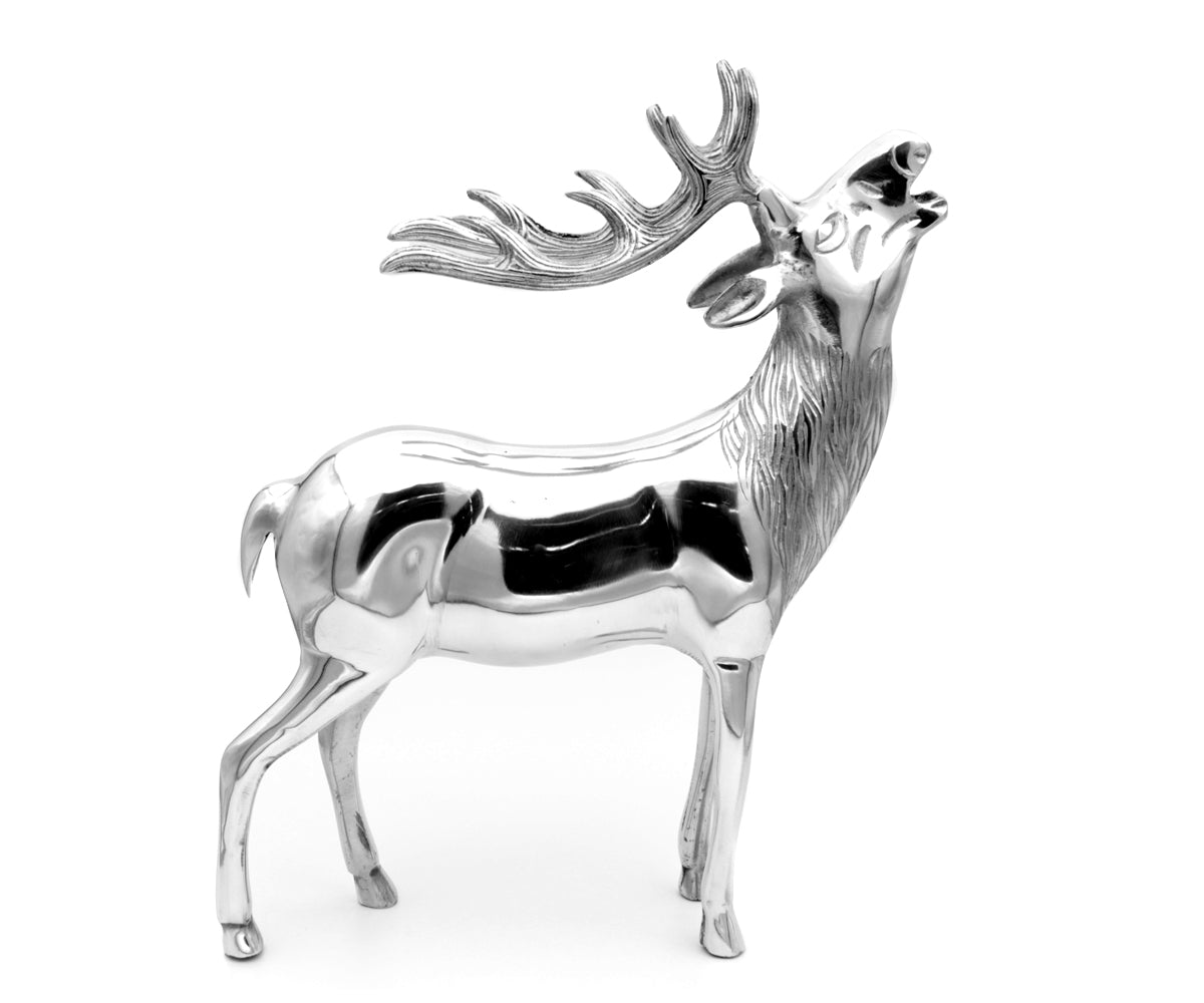 Metallfigur Hirsch – stehend, röhrend