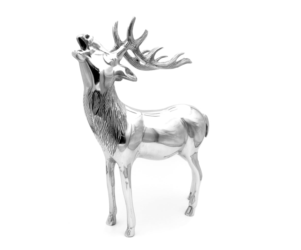 Metallfigur Hirsch – stehend, röhrend