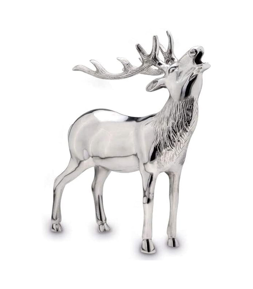 Metallfigur Hirsch – stehend, röhrend