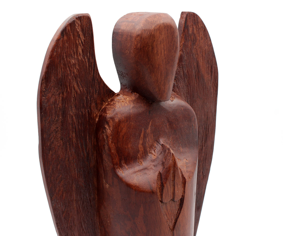 Holzfigur Engel – Groß - 30 cm, dunkel