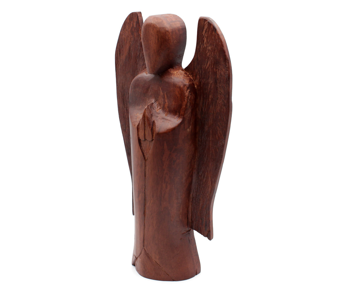 Holzfigur Engel – Groß - 30 cm, dunkel