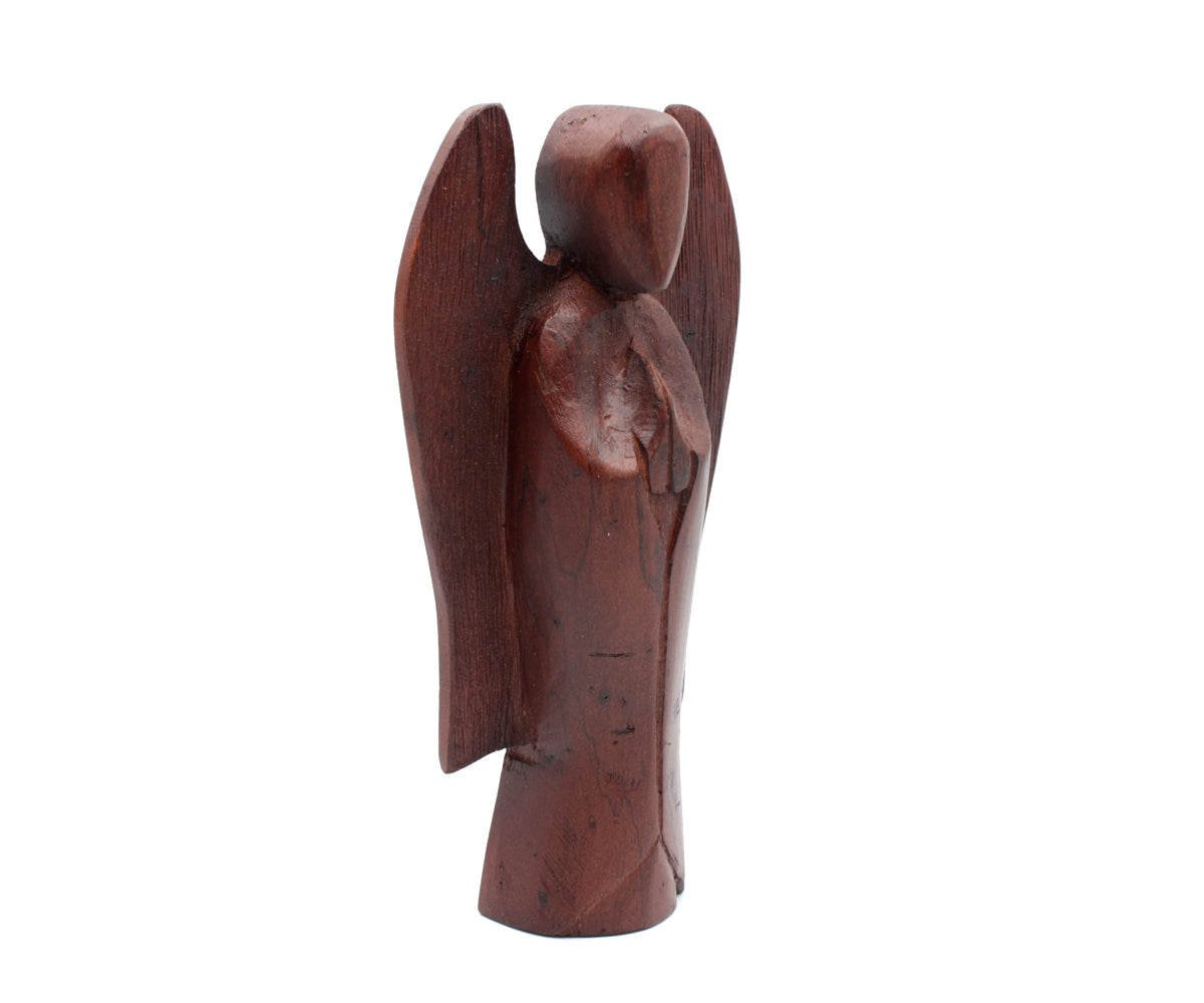 Holzfigur Engel – Klein - 20 cm, dunkel