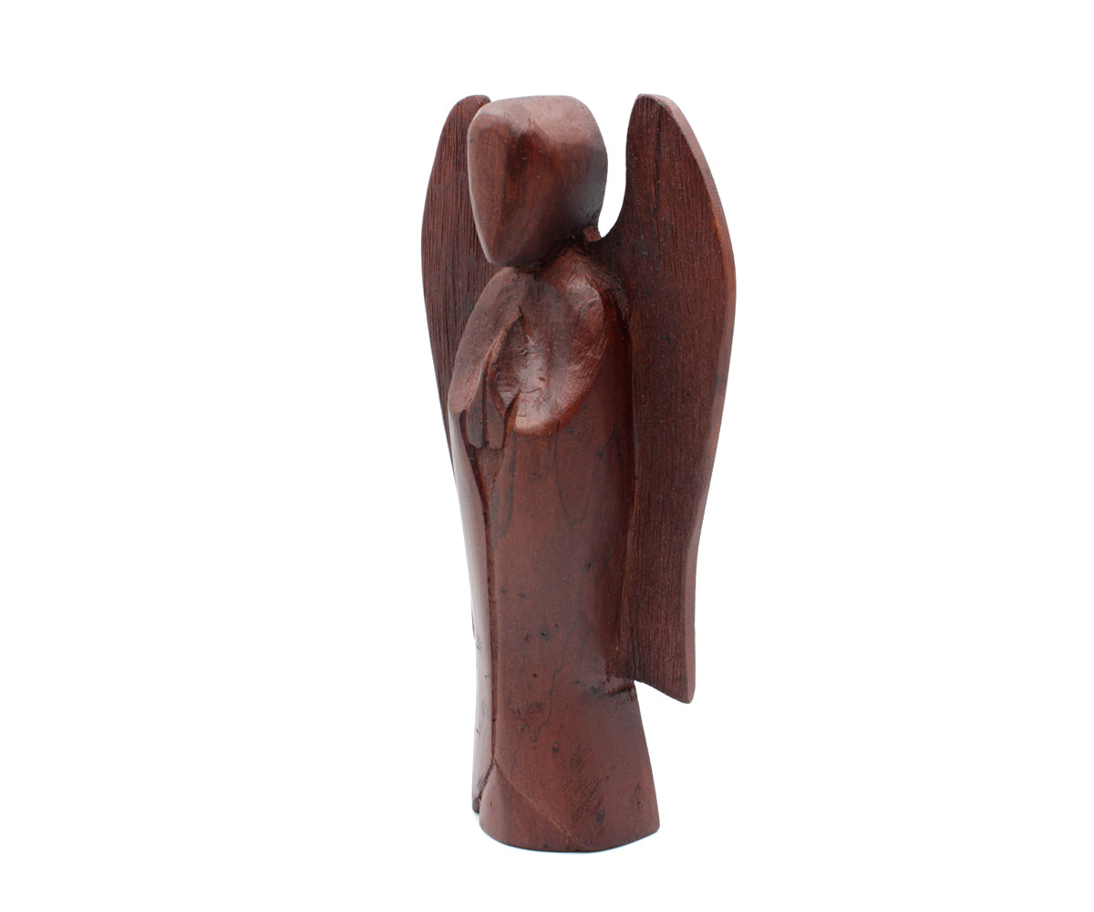 Holzfigur Engel – Klein - 20 cm, dunkel