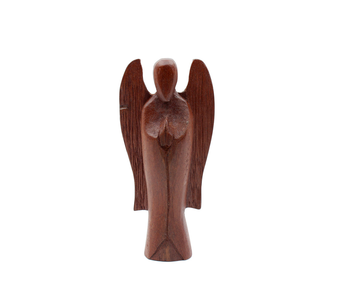 Holzfigur Engel – Mini - 15 cm, dunkel