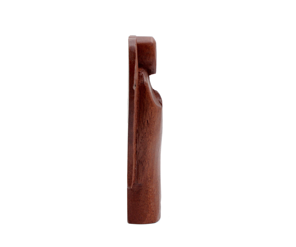 Holzfigur Engel – Mini - 15 cm, dunkel
