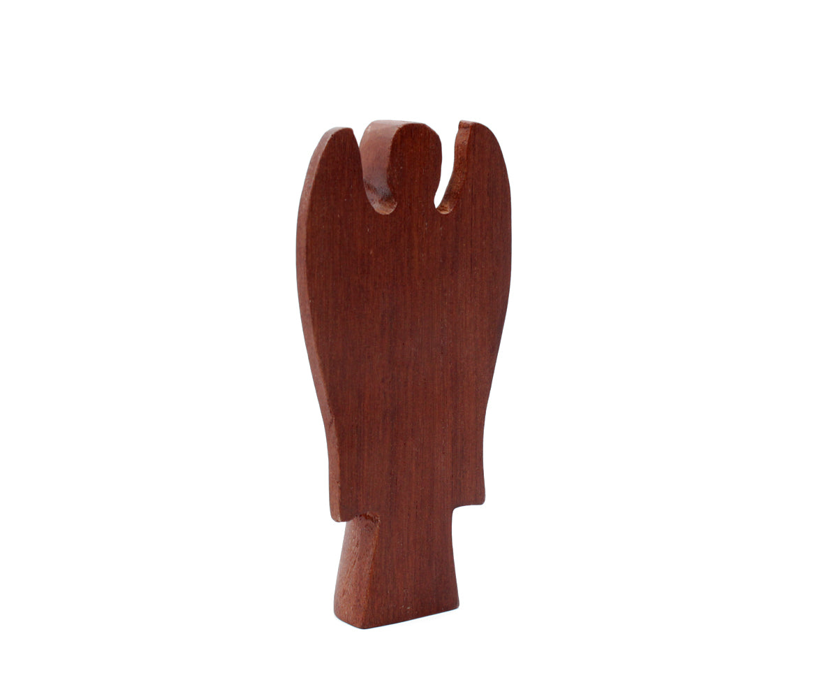 Holzfigur Engel – Mini - 15 cm, dunkel
