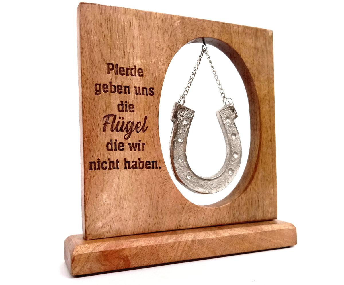 Holz Rahmen mit Botschaft "Pferd" – Ansicht 2