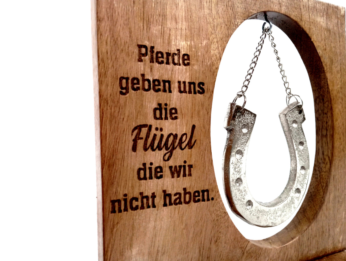 Holz Rahmen mit Botschaft "Pferd" – Ansicht 3