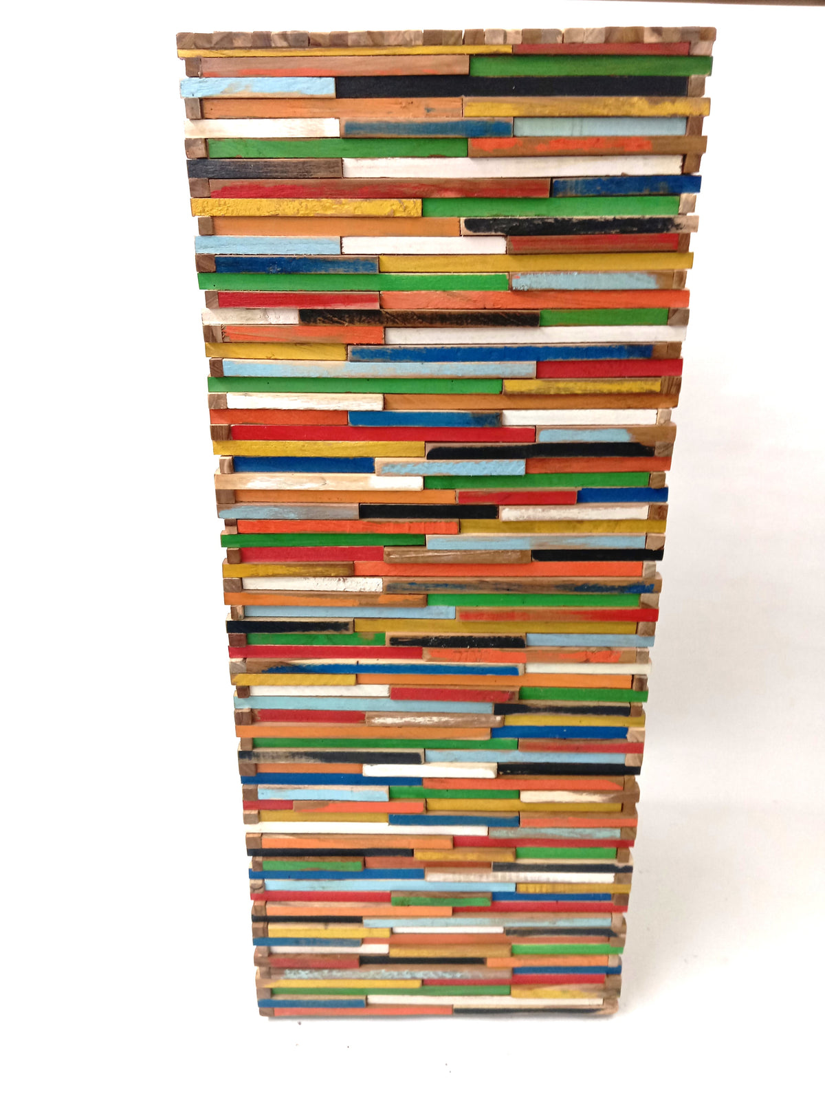 Mischholz Hocker bunt – 75 x 30 x 30 cm (H x B x T)