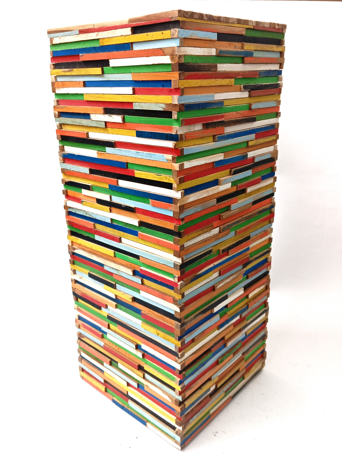 Mischholz Hocker bunt – 75 x 30 x 30 cm (H x B x T)