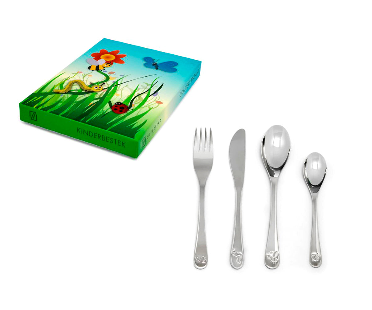 Kinderbesteck 4-teilig – Ohne Gravur, Insekten
