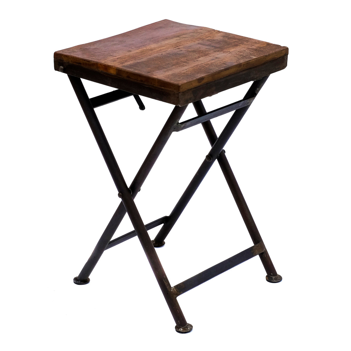 Klapptisch Holz Eisen – Hocker