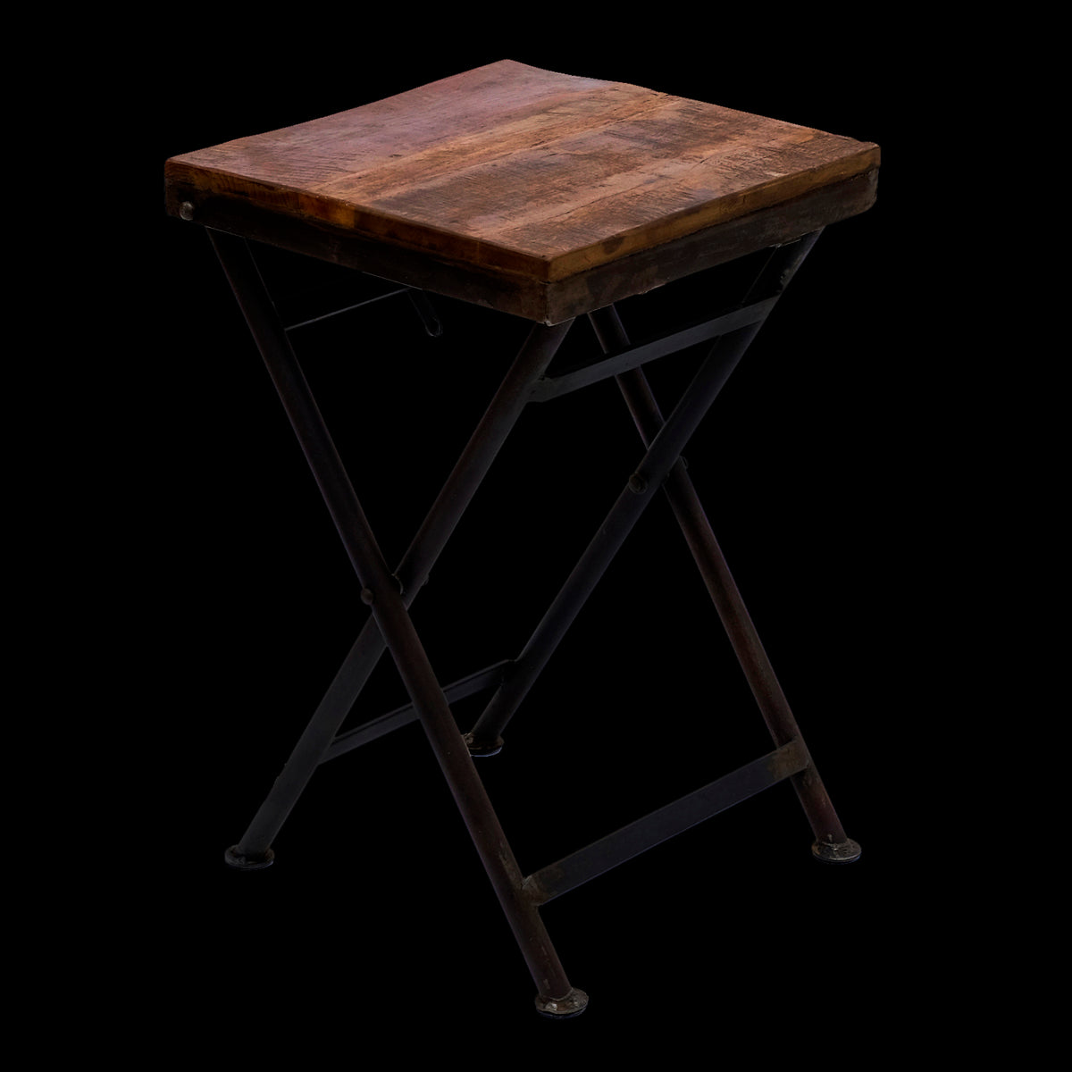 Klapptisch Holz Eisen – Hocker