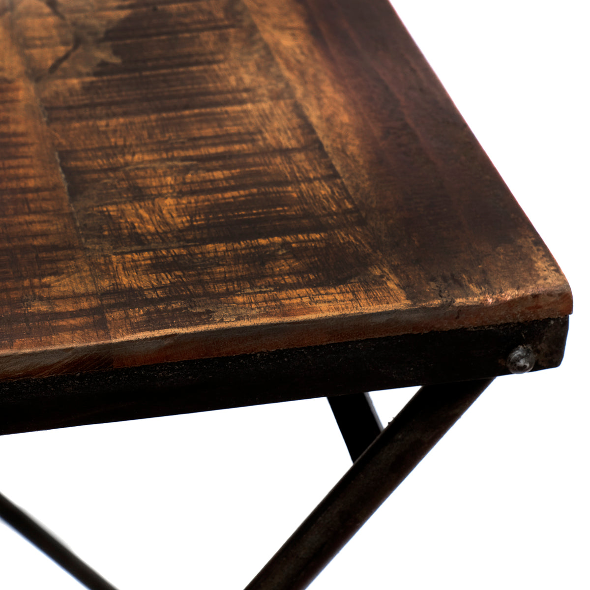 Klapptisch Holz Eisen – Hocker