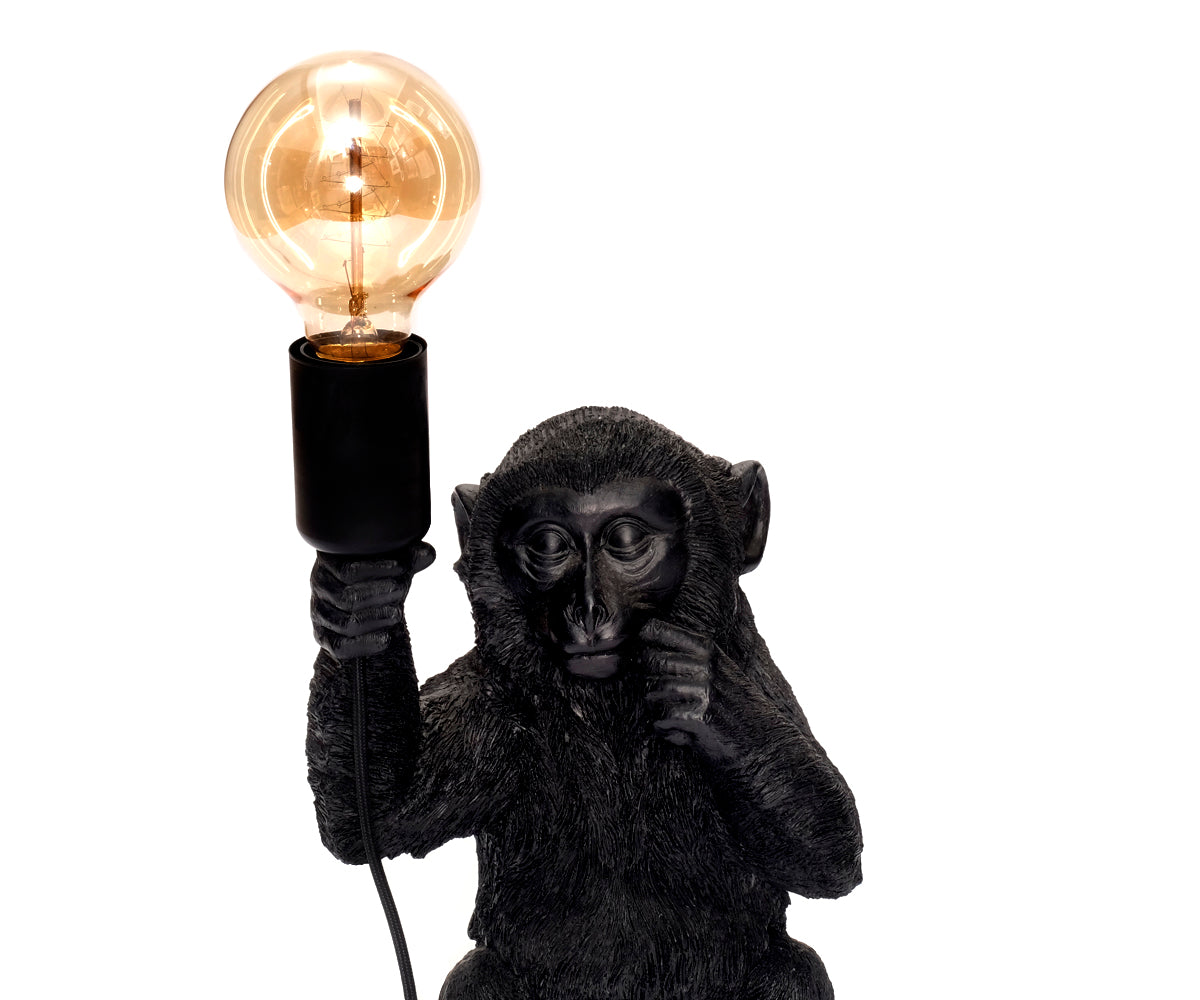 Tischlampe Affe – Schwarz, Mittel