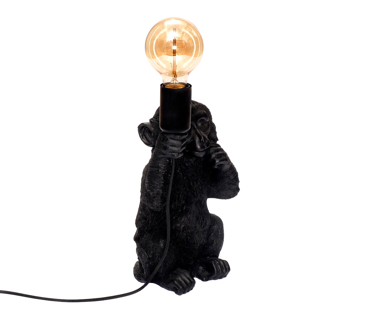 Tischlampe Affe – Schwarz, Mittel
