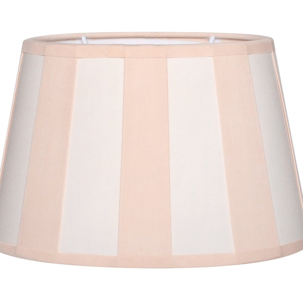 Lampenschirm gestreift – Beige - Creme, oval - 20x15x13 cm
