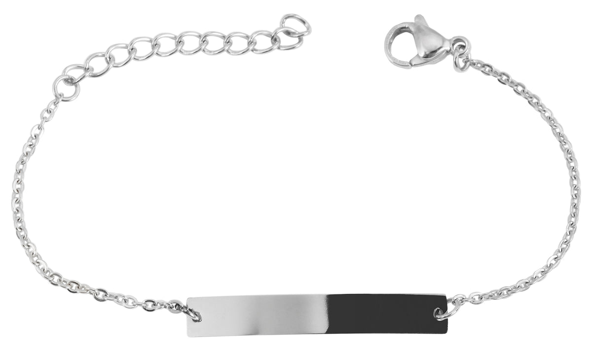 Edelstahl Armband mit Gravur – Ohne Gravur, Panzerkette, Modell 2