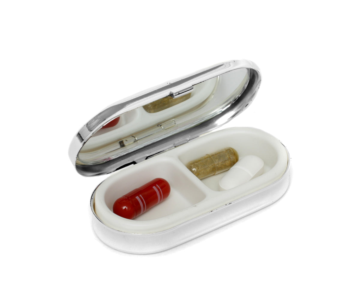 Pillendose, oval – Detailansicht