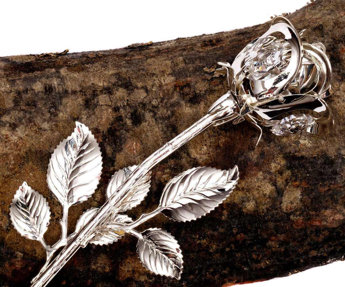 Metall Rose Kristall – Silber