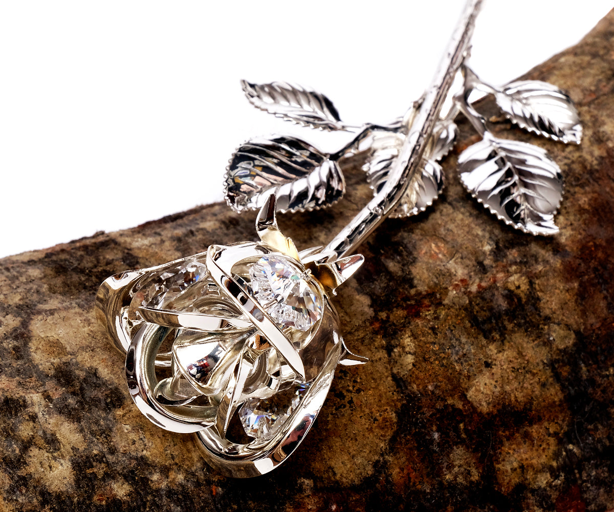 Metall Rose Kristall – Detailansicht