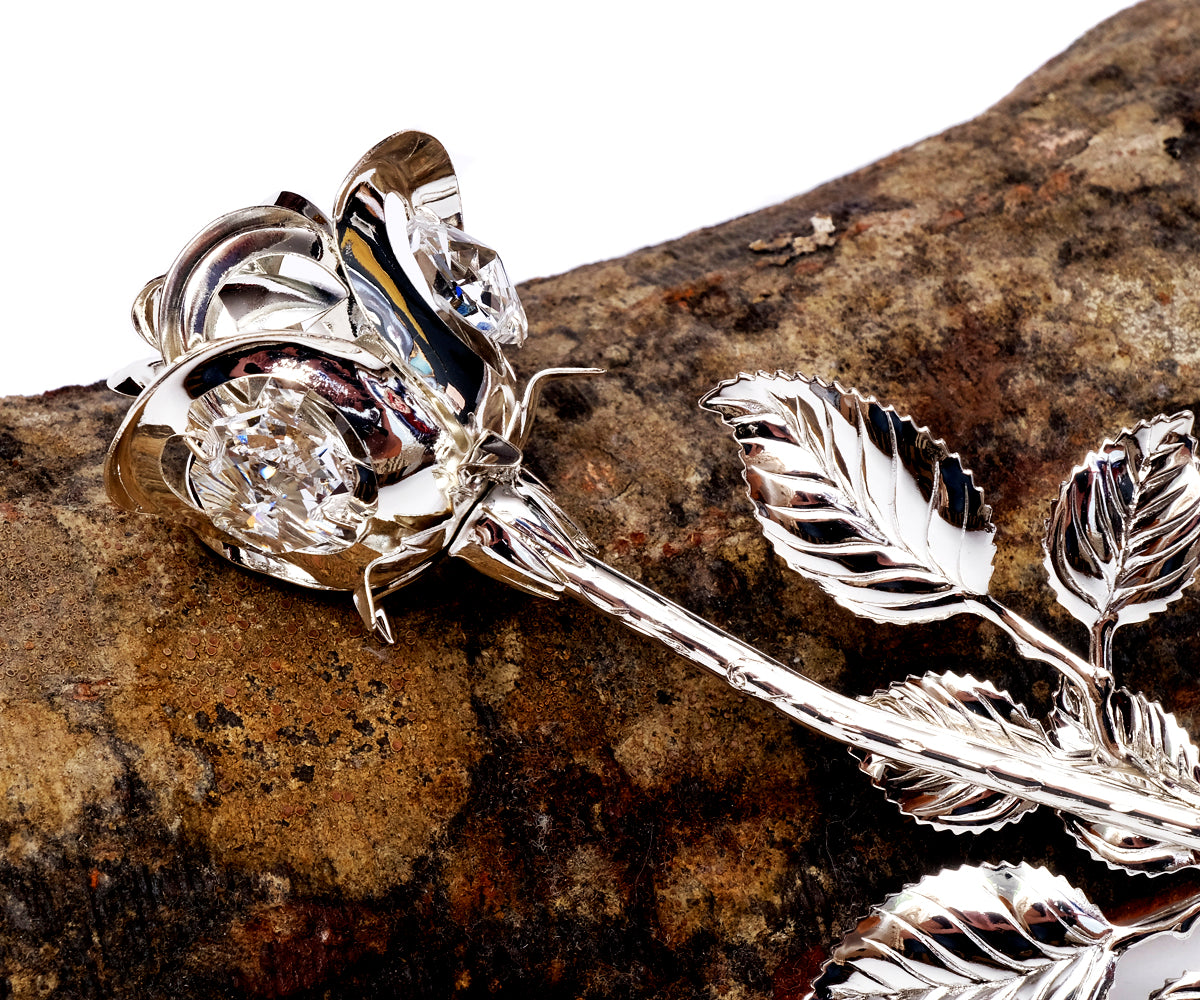 Metall Rose Kristall – Silber