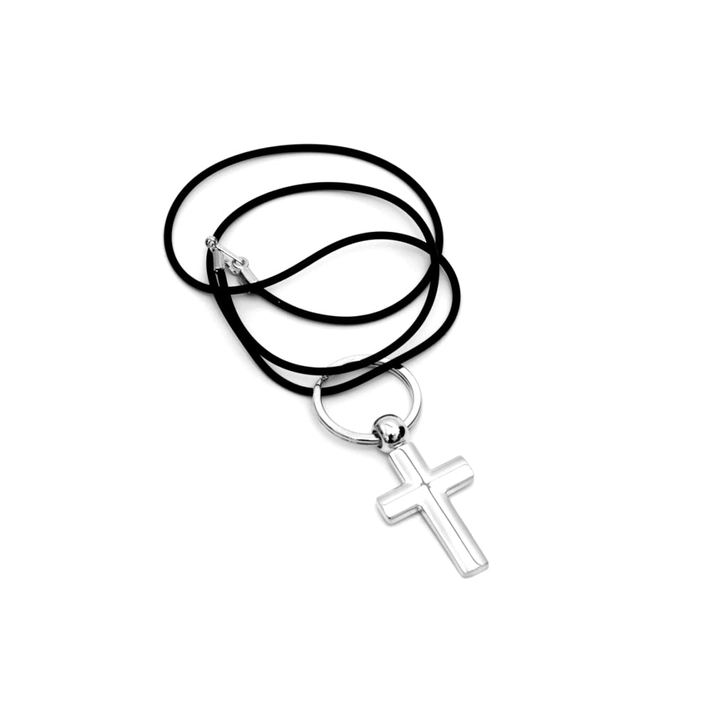 Kreuz Schlüsselanhänger Kette - Versilbert