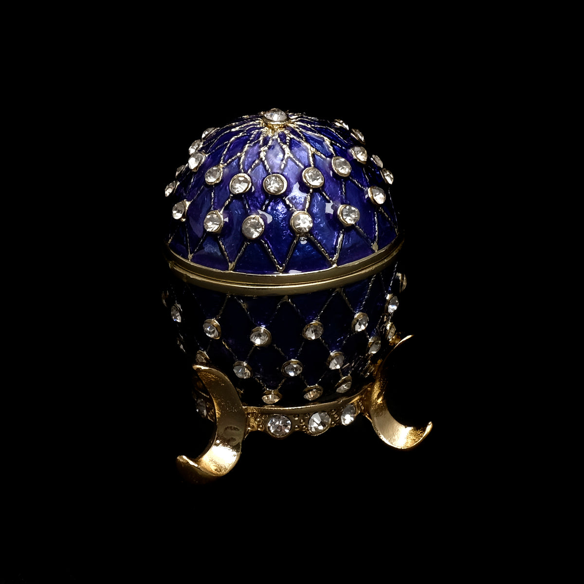Schmuckei Emaille vergoldet – Blau, XS