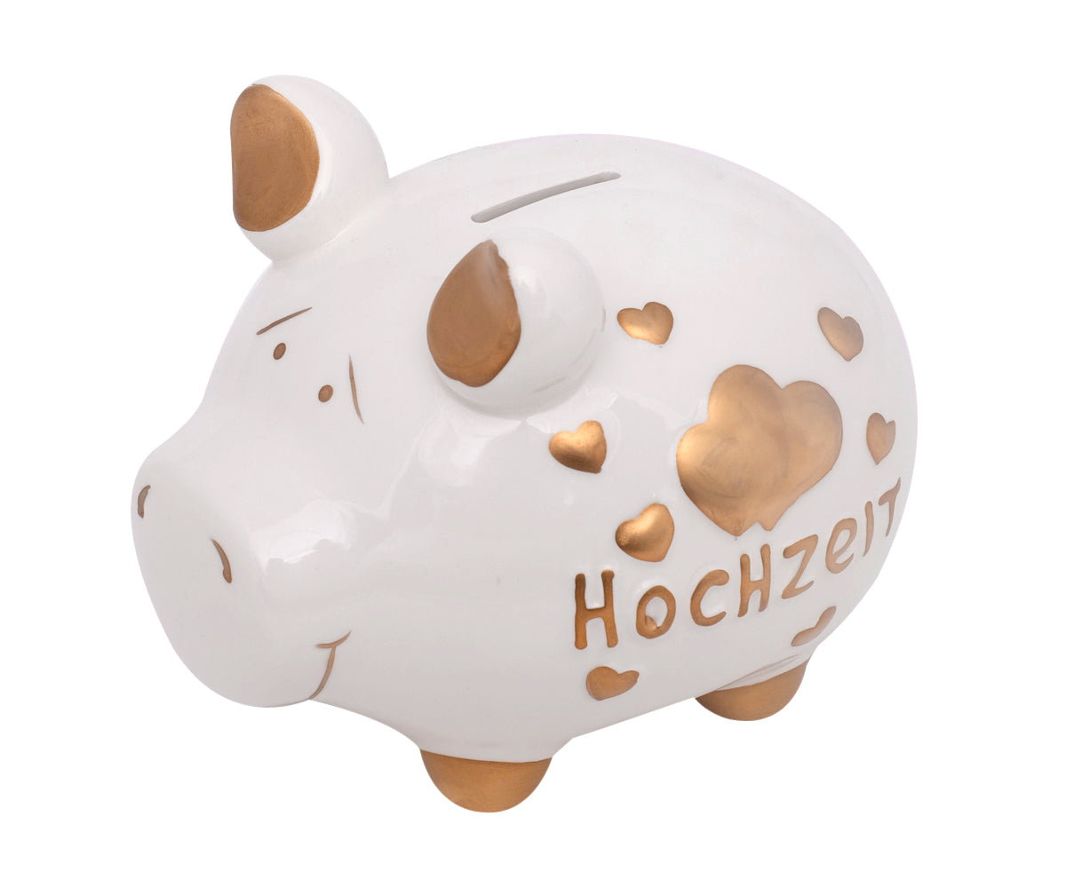Sparschwein Hochzeit – Doppelherz (15 x 15 x 17 cm)