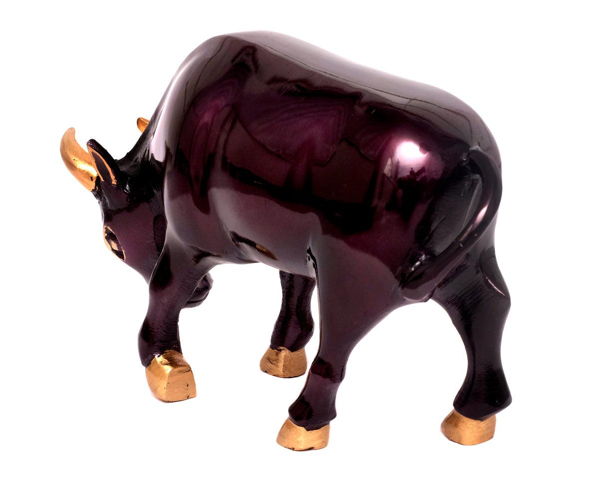 Figur Stier Metall – Bronze/Lila