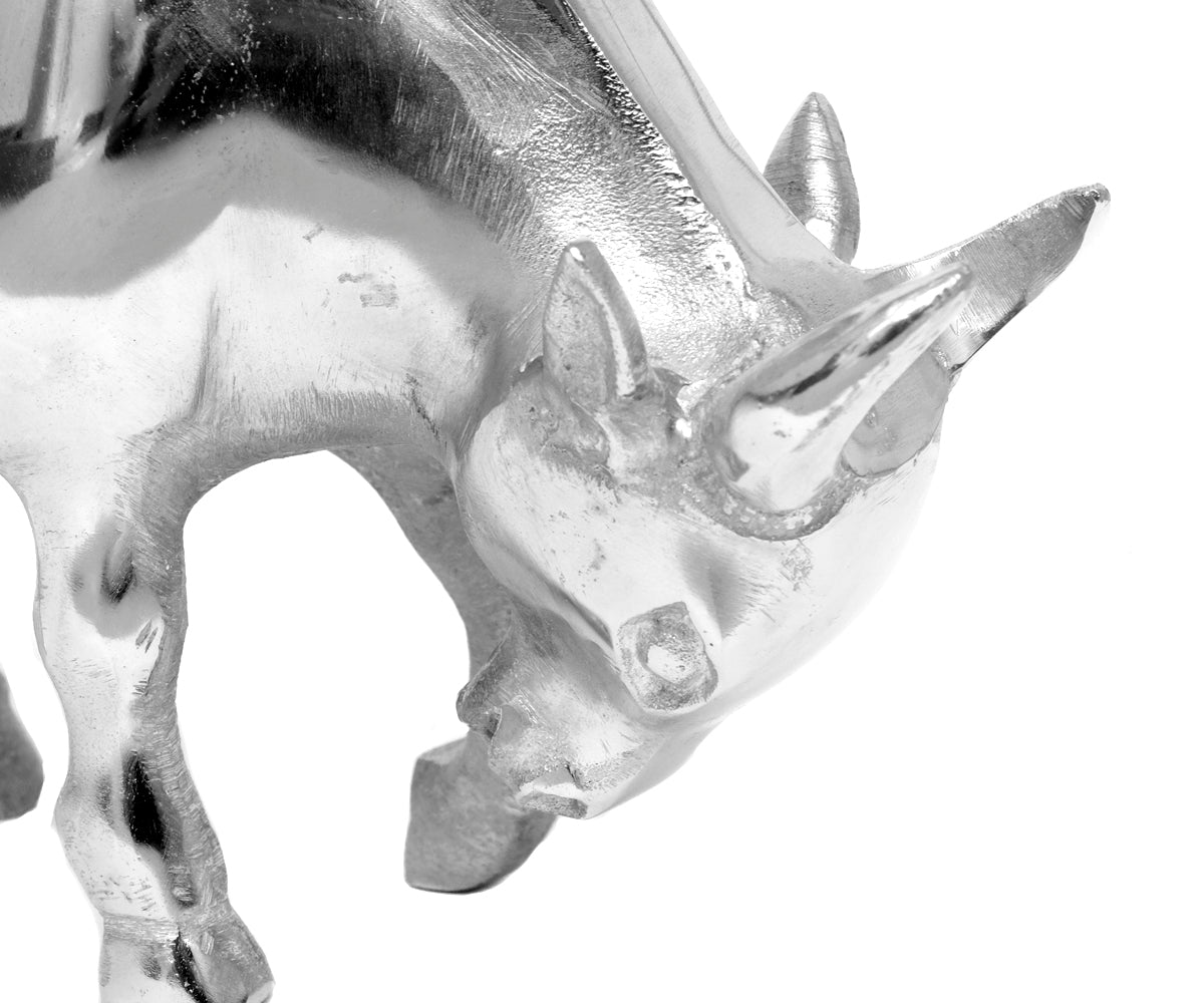 Figur Stier Metall – Silber
